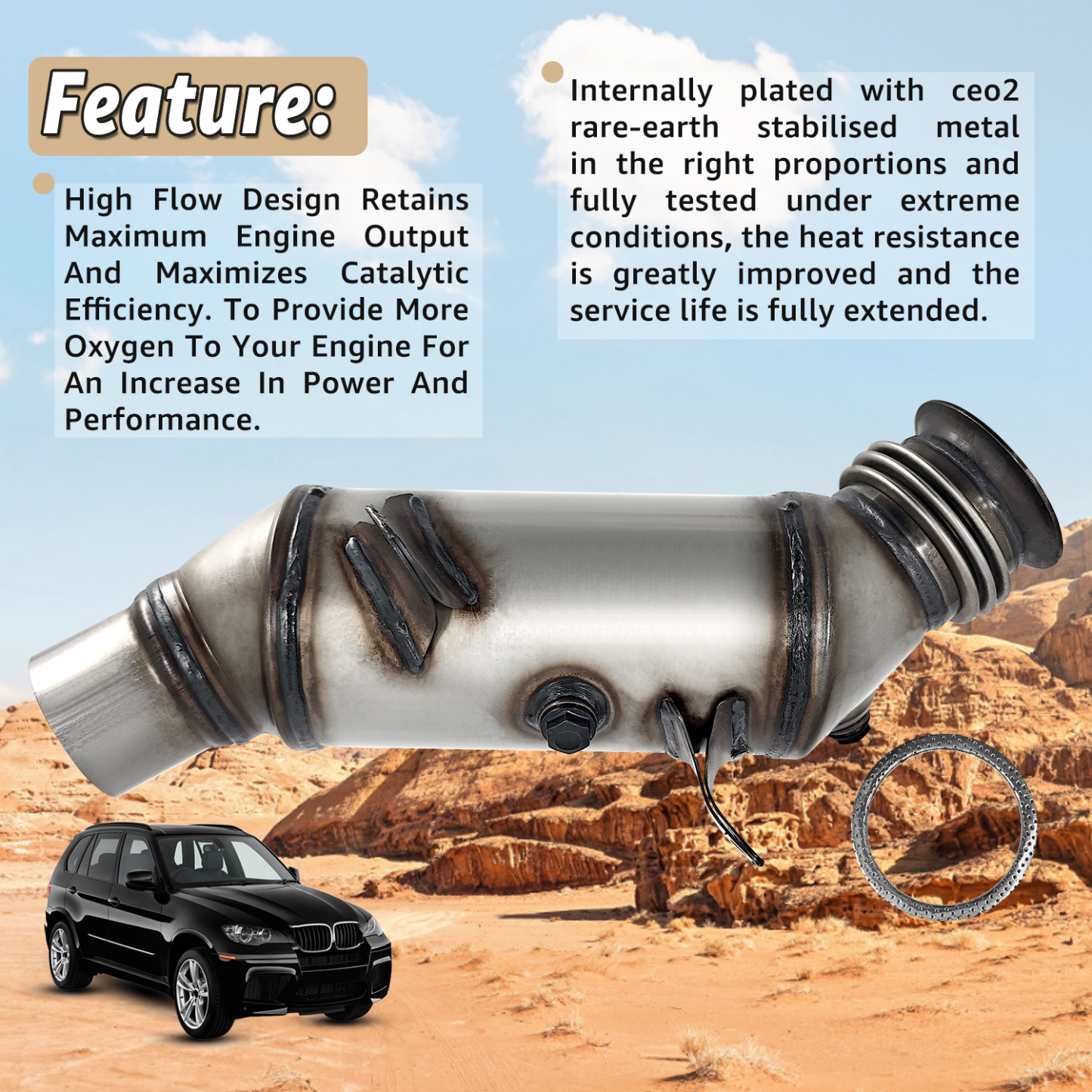  Catalytic Converter for BMW X5 2011-2013 X6 2011-2014 535i 2011-2015 3.0L