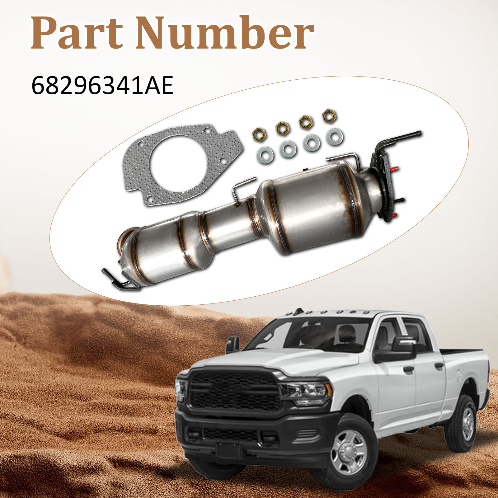 Dodge Catalytic Converter Diesel Particulate Filter (DPF) for Dodge Ram 2500 3500 Diesel 6.7L L6 2019-2024