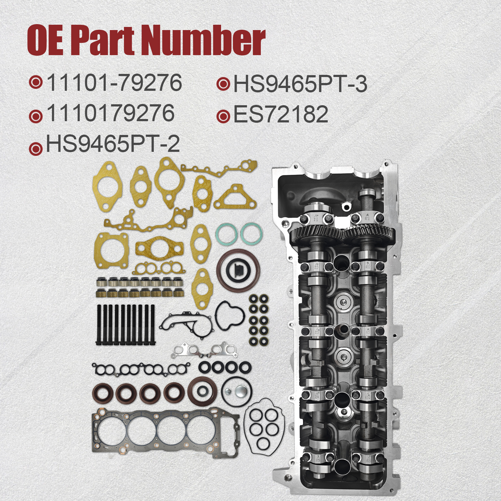 Cylinder Head Assembly for Toyota Tacoma 2.4L 2.7L 1995-2000 4Runner 2.7L 1996-2000 T100 2.7L 1994-1998 for 2RZFE 3RZFE L4 8 Ports w/Bolts