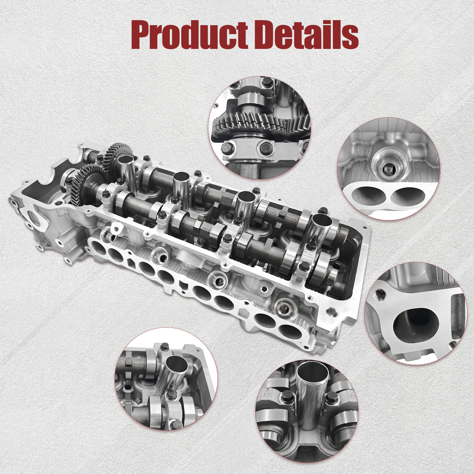 Cylinder Head Assembly for Toyota Tacoma 2.4L 2.7L 1995-2000 4Runner 2.7L 1996-2000 T100 2.7L 1994-1998 for 2RZFE 3RZFE L4 8 Ports w/Bolts
