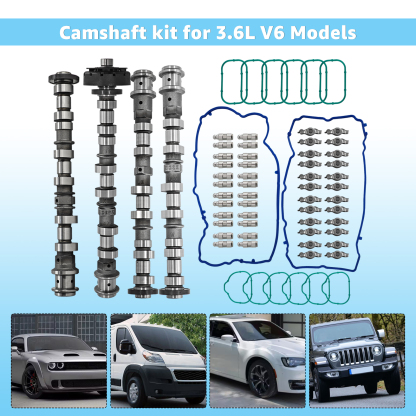 Engine Camshafts Rockers Arm Lifters Kit Replacement for Jeep Wrangler Dodge Durango Challenger Journey Avenger RAM ProMaster for Chrysler 2011-2022, for 3.6L V6