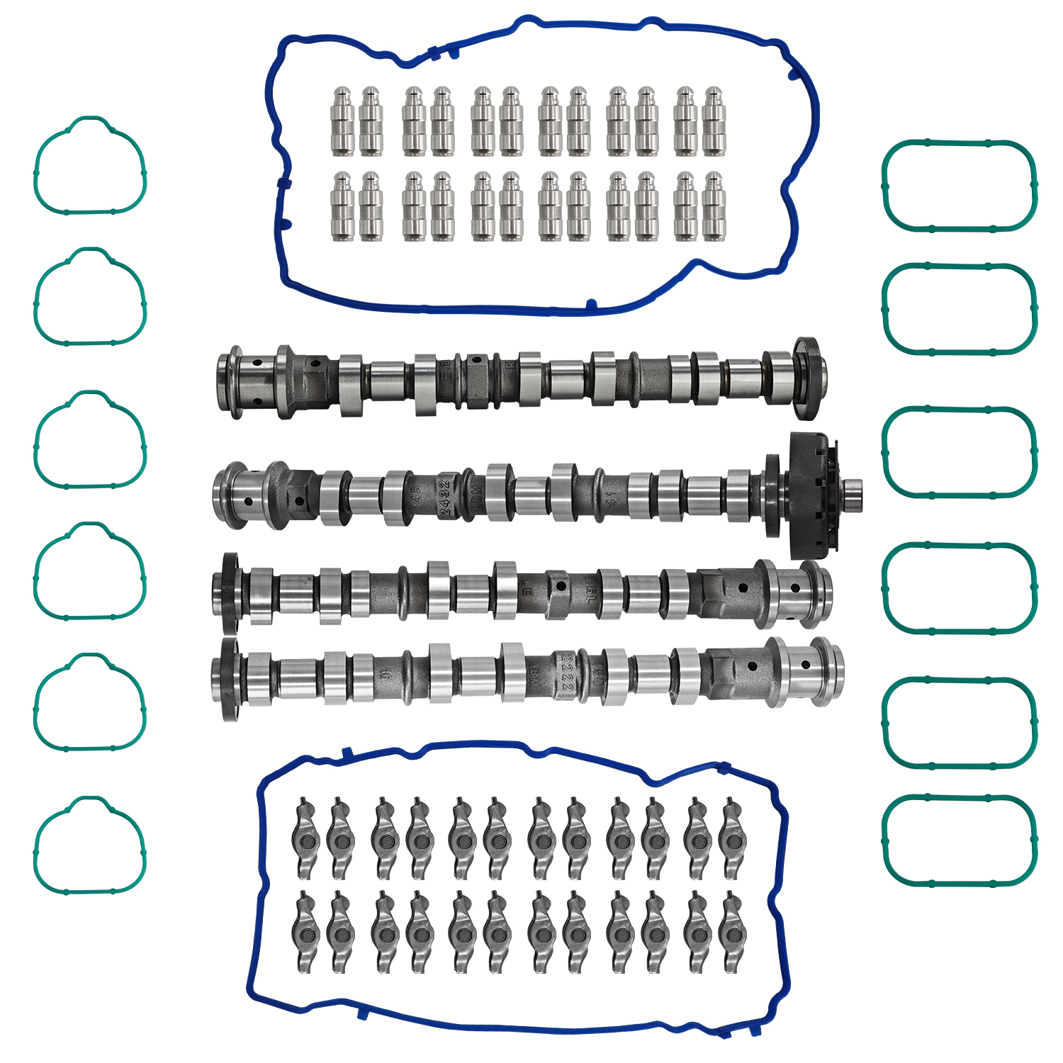 Engine Camshafts Rockers Arm Lifters Kit Replacement for Jeep Wrangler Dodge Durango Challenger Journey Avenger RAM ProMaster for Chrysler 2011-2022, for 3.6L V6