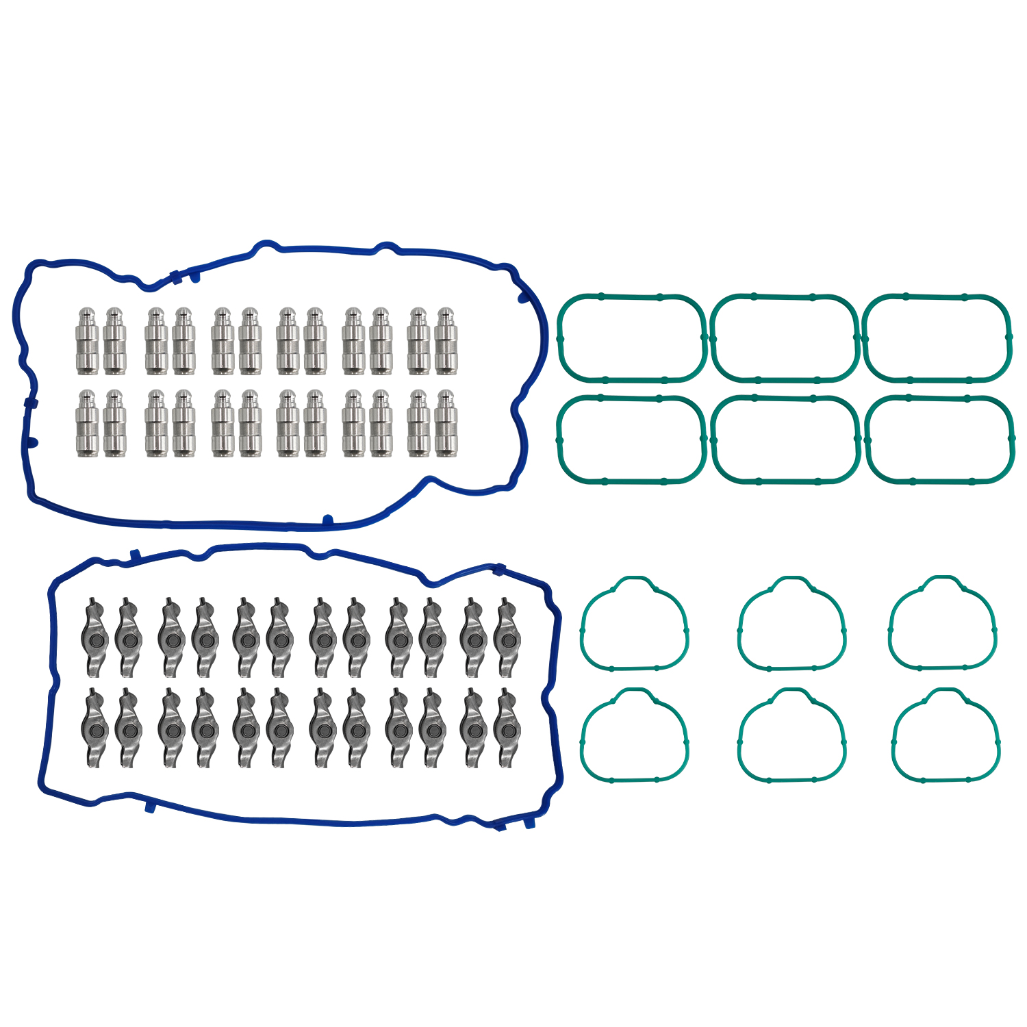 Engine Camshafts Rockers Arm Lifters Kit Replacement for Jeep Wrangler Dodge Durango Challenger Journey Avenger RAM ProMaster for Chrysler 2011-2022, for 3.6L V6