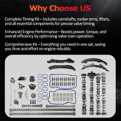 Engine Camshafts Kit, w/Rockers Arm Lifters Timing Chain Kit fit for Jeep Wrangler Dodge Durango Challenger Journey RAM ProMaster for Chrysler 2011-2022, for 3.6L V6