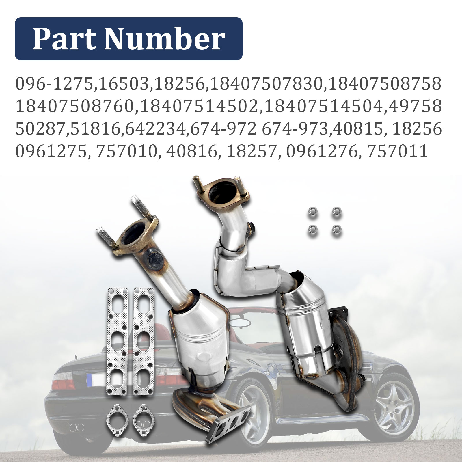 Catalytic Converter Fits For BMW 325Ci 330Ci X3 325i 325xi 330i Z4 Z3 2001-2006 E46 2.5L 3.0L L6 - Front & Rear 674-972 674-973