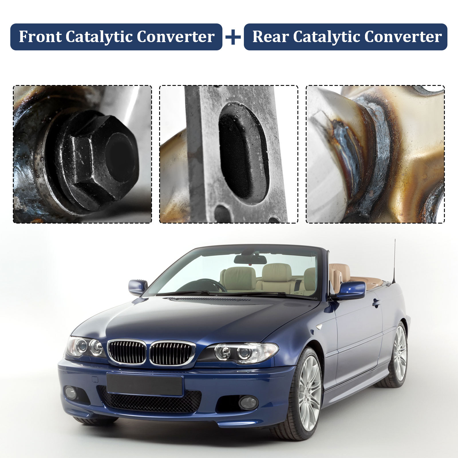 Catalytic Converter Fits For BMW 325Ci 330Ci X3 325i 325xi 330i Z4 Z3 2001-2006 E46 2.5L 3.0L L6 - Front & Rear 674-972 674-973