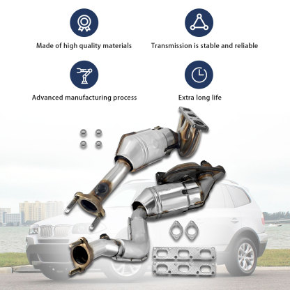 Catalytic Converter Fits For BMW 325Ci 330Ci X3 325i 325xi 330i Z4 Z3 2001-2006 E46 2.5L 3.0L L6 - Front & Rear 674-972 674-973