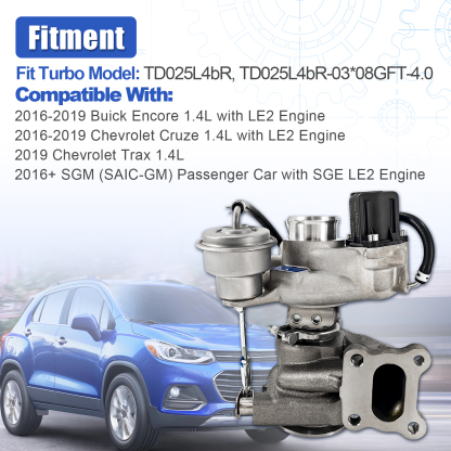 Turbocharger Turbo Kit TD025 fit for Chevy Cruze Trax Buick Encore 1.4L 2016-2019