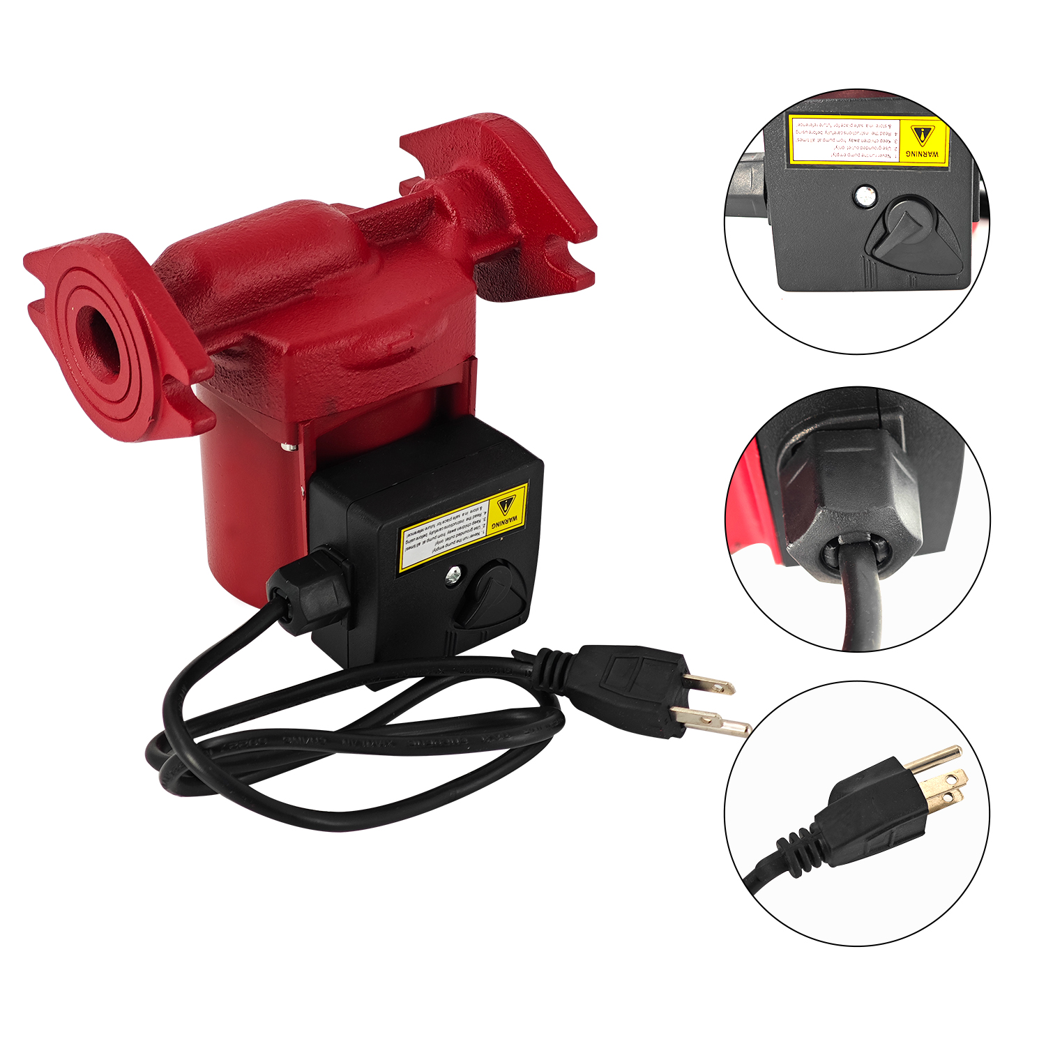 115V 1/6HP Water Circulator Pump Boiler Pump Used for Radiant Heating, Hydronic Heating, Fan Coil Heating, Solar and Other System Types