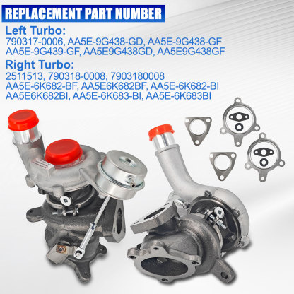 Left & Right Turbochargers Compatible with Ford Explorer Flex Taurus 3.5L & Lincoln MKT MKS 3.5L (2010-2019) – Replaces 790317-0006, 790318-0005, AA5E-9G438-GD