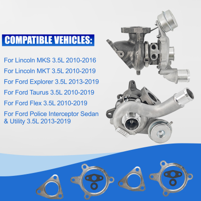 Left & Right Turbochargers Compatible with Ford Explorer Flex Taurus 3.5L & Lincoln MKT MKS 3.5L (2010-2019) – Replaces 790317-0006, 790318-0005, AA5E-9G438-GD