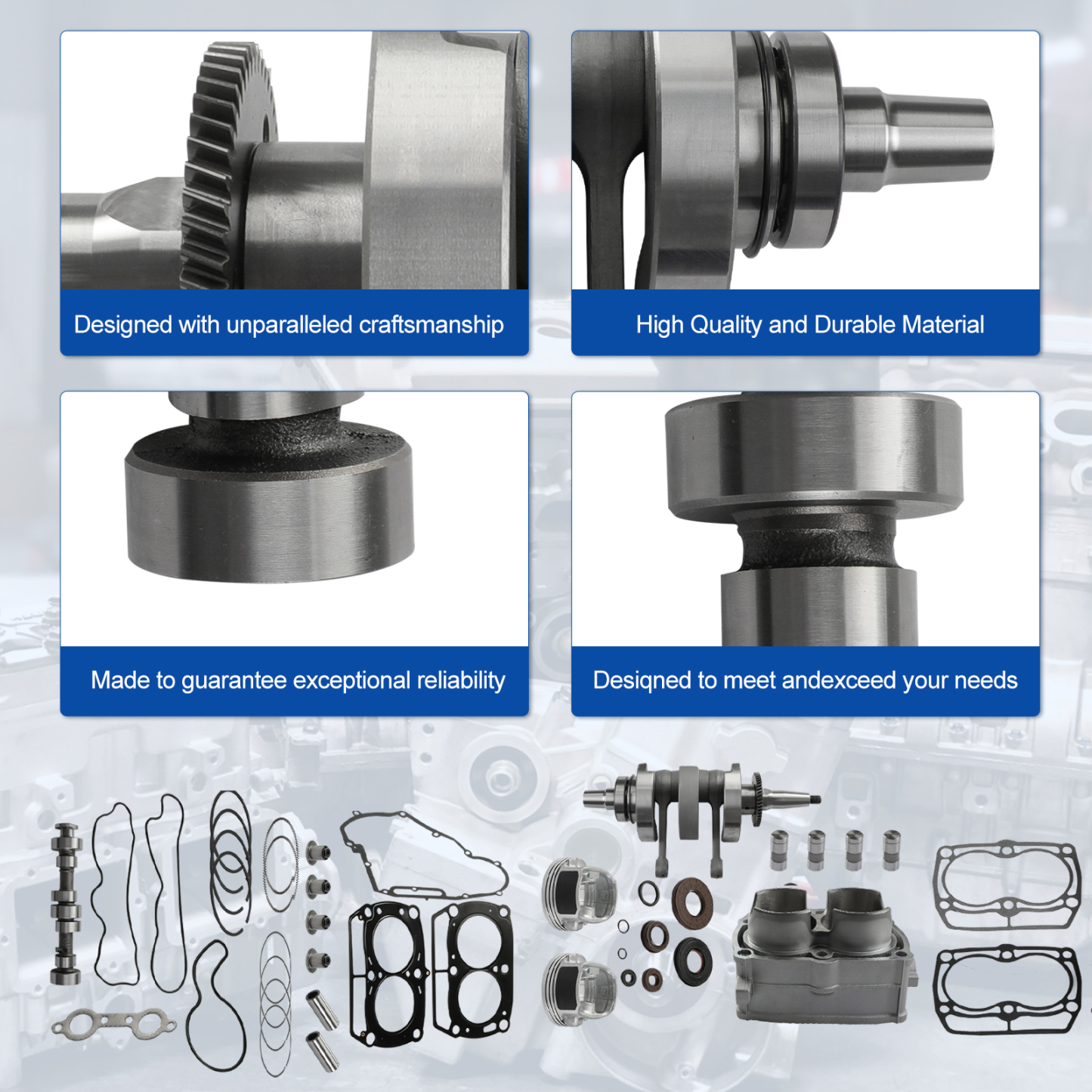 Crankshaft Camshaft Cylinder Engine Kit for Polaris 800 RZR Sportsman Ranger 800 2008-2017