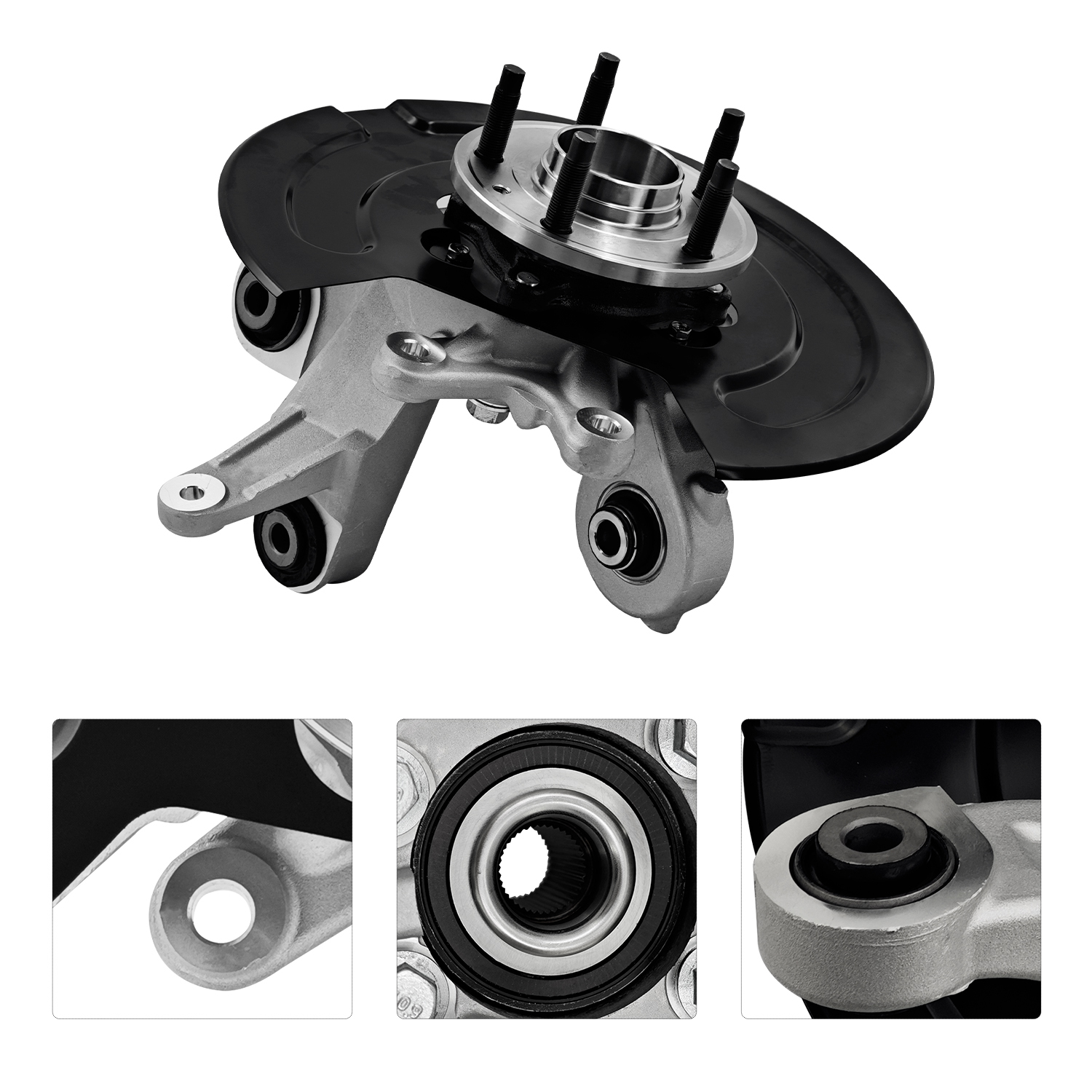 Rear Left Steering Knuckle Assembly Compatible with Ford Explorer 2011-2019, Police Interceptor Utility 2013-2019, AWD, Driver Side Spindle Knuckle w/Wheel Bearing Hub