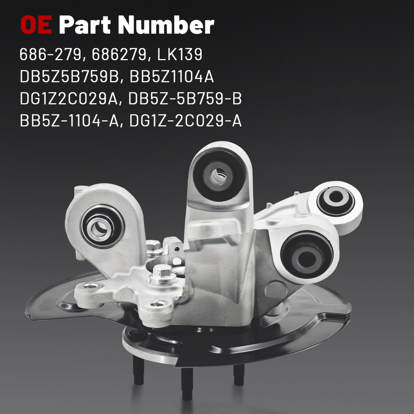 Rear Left Steering Knuckle Assembly Compatible with Ford Explorer 2011-2019, Police Interceptor Utility 2013-2019, AWD, Driver Side Spindle Knuckle w/Wheel Bearing Hub