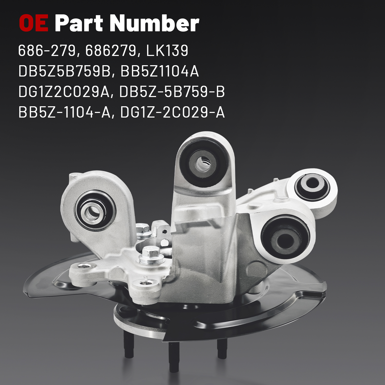 Rear Left Steering Knuckle Assembly Compatible with Ford Explorer 2011-2019, Police Interceptor Utility 2013-2019, AWD, Driver Side Spindle Knuckle w/Wheel Bearing Hub