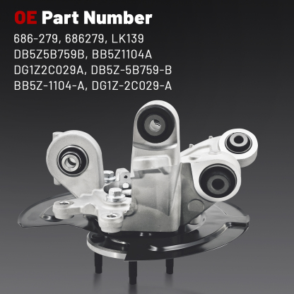 Rear Left Steering Knuckle Assembly Compatible with Ford Explorer 2011-2019, Police Interceptor Utility 2013-2019, AWD, Driver Side Spindle Knuckle w/Wheel Bearing Hub