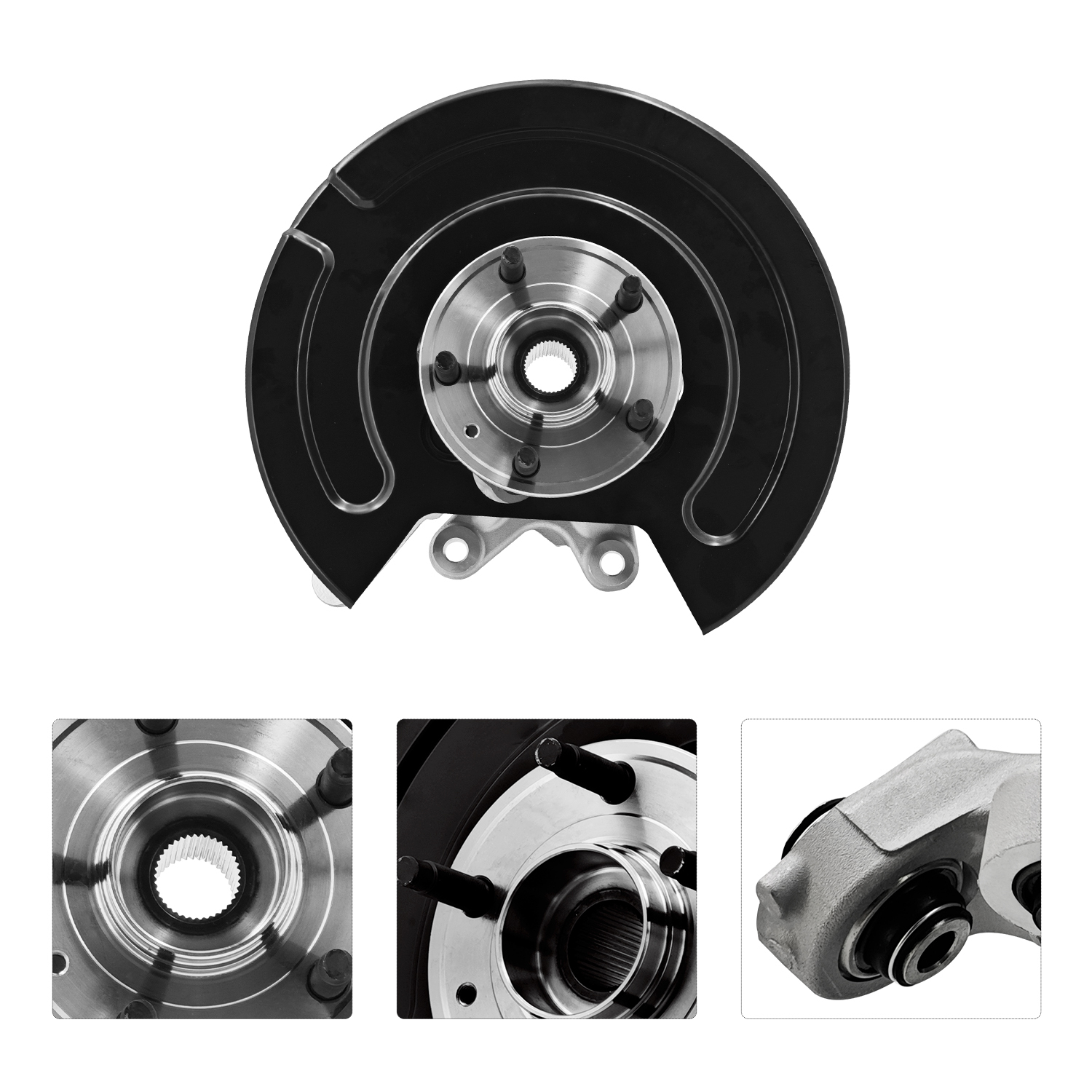 Rear Left Steering Knuckle Assembly Compatible with Ford Explorer 2011-2019, Police Interceptor Utility 2013-2019, AWD, Driver Side Spindle Knuckle w/Wheel Bearing Hub