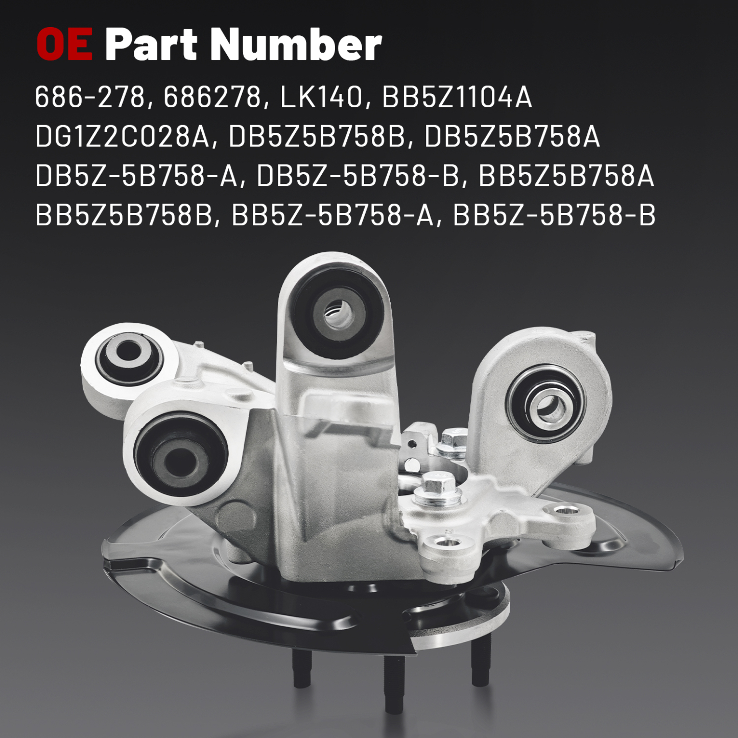 Rear Right Steering Knuckle Assembly fit for Ford Explorer 2011-2019, Police Interceptor Utility 2013-2019, AWD, Passenger Side Spindle Knuckle w/Wheel Bearing Hub