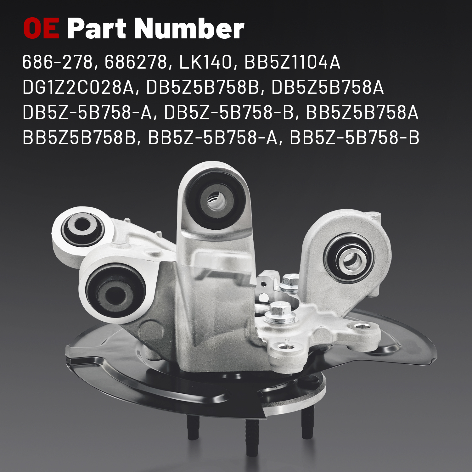 Rear Right Steering Knuckle Assembly fit for Ford Explorer 2011-2019, Police Interceptor Utility 2013-2019, AWD, Passenger Side Spindle Knuckle w/Wheel Bearing Hub