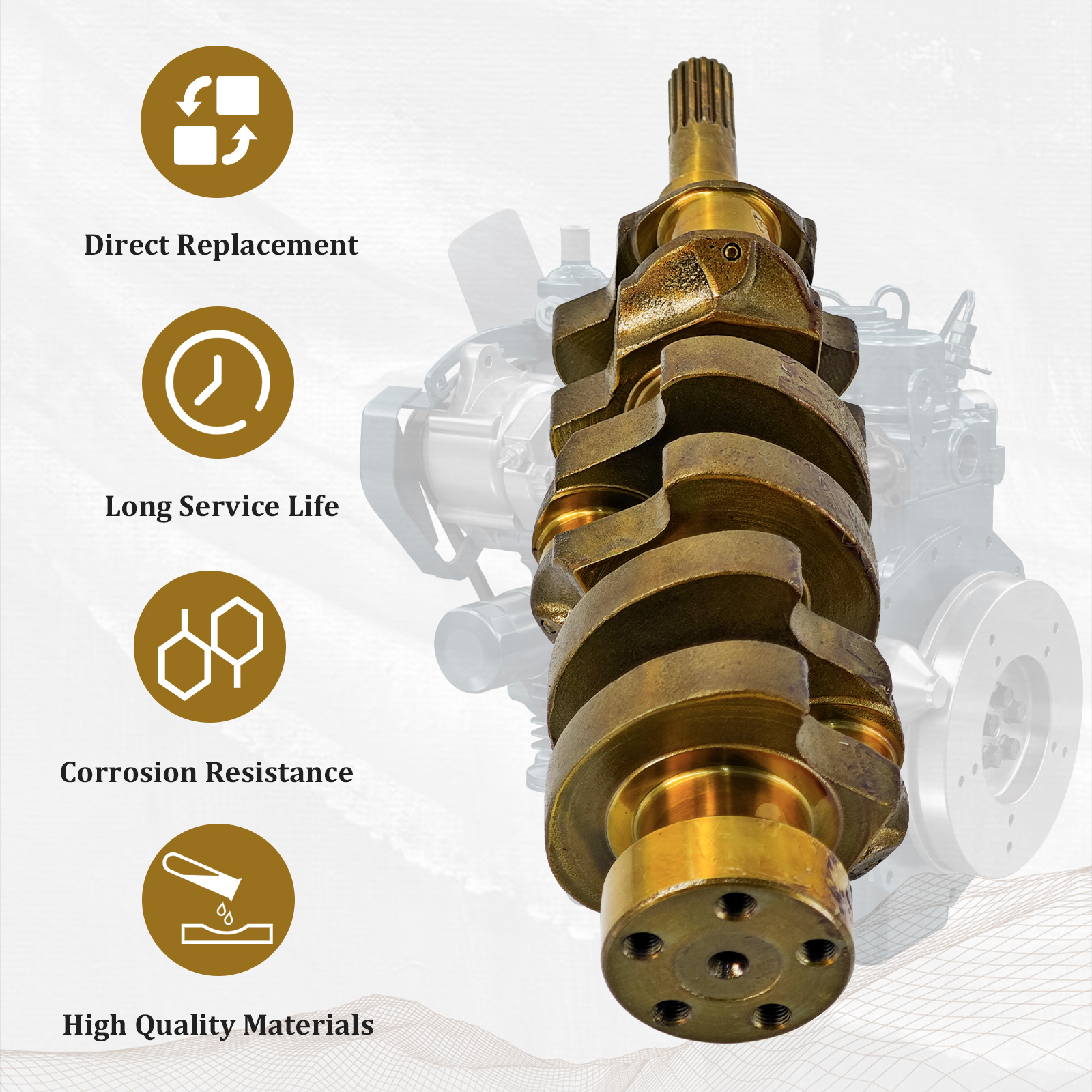 Crankshaft Fits For Kubota D902 Engine BX24 Tractor RTV-900