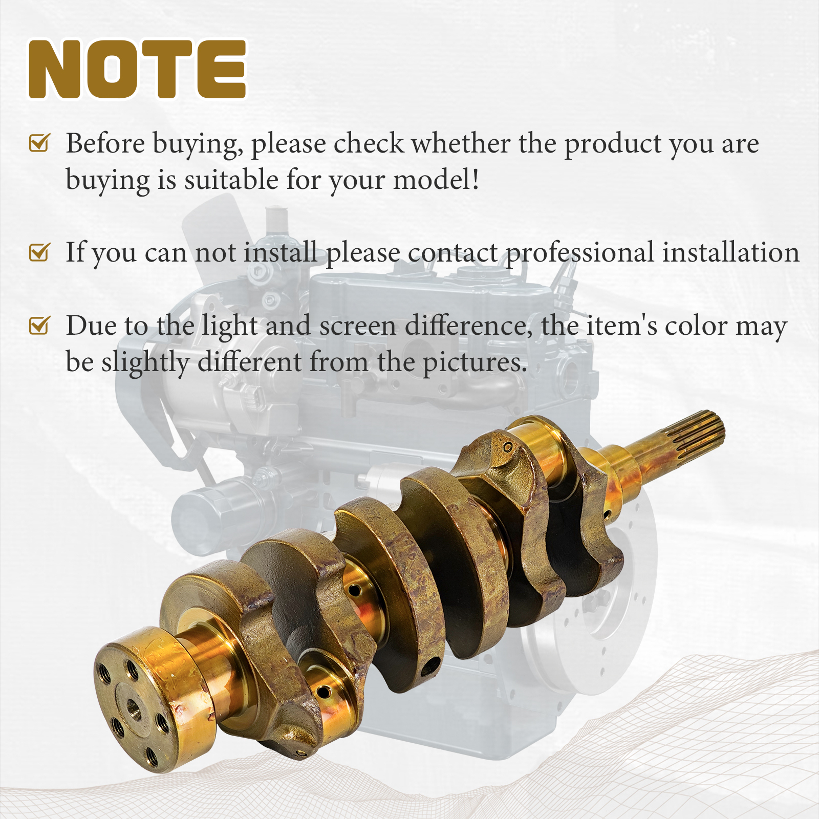 Crankshaft Fits For Kubota D902 Engine BX24 Tractor RTV-900