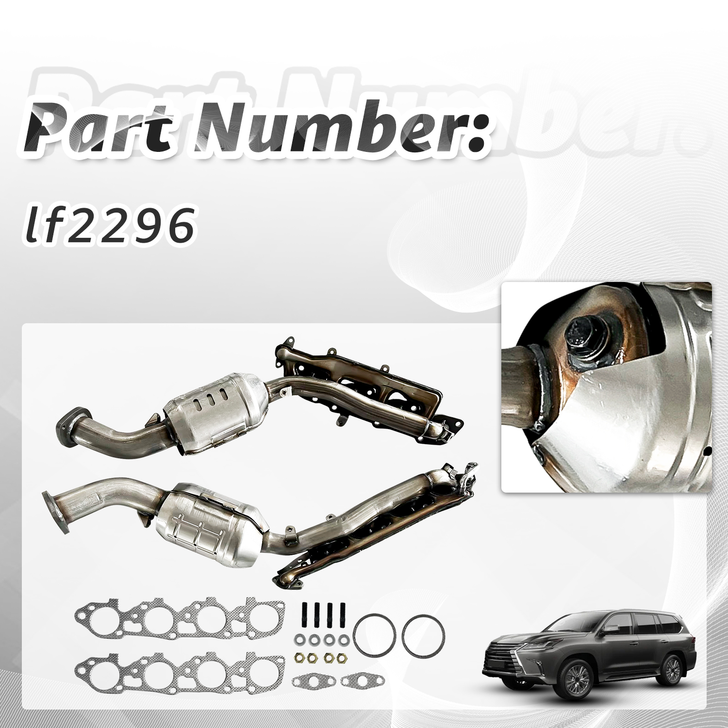 Manifold Catalytic Converter Set for 2008-2021 Lexus LX570 5.7L Bank 1 & Bank 2