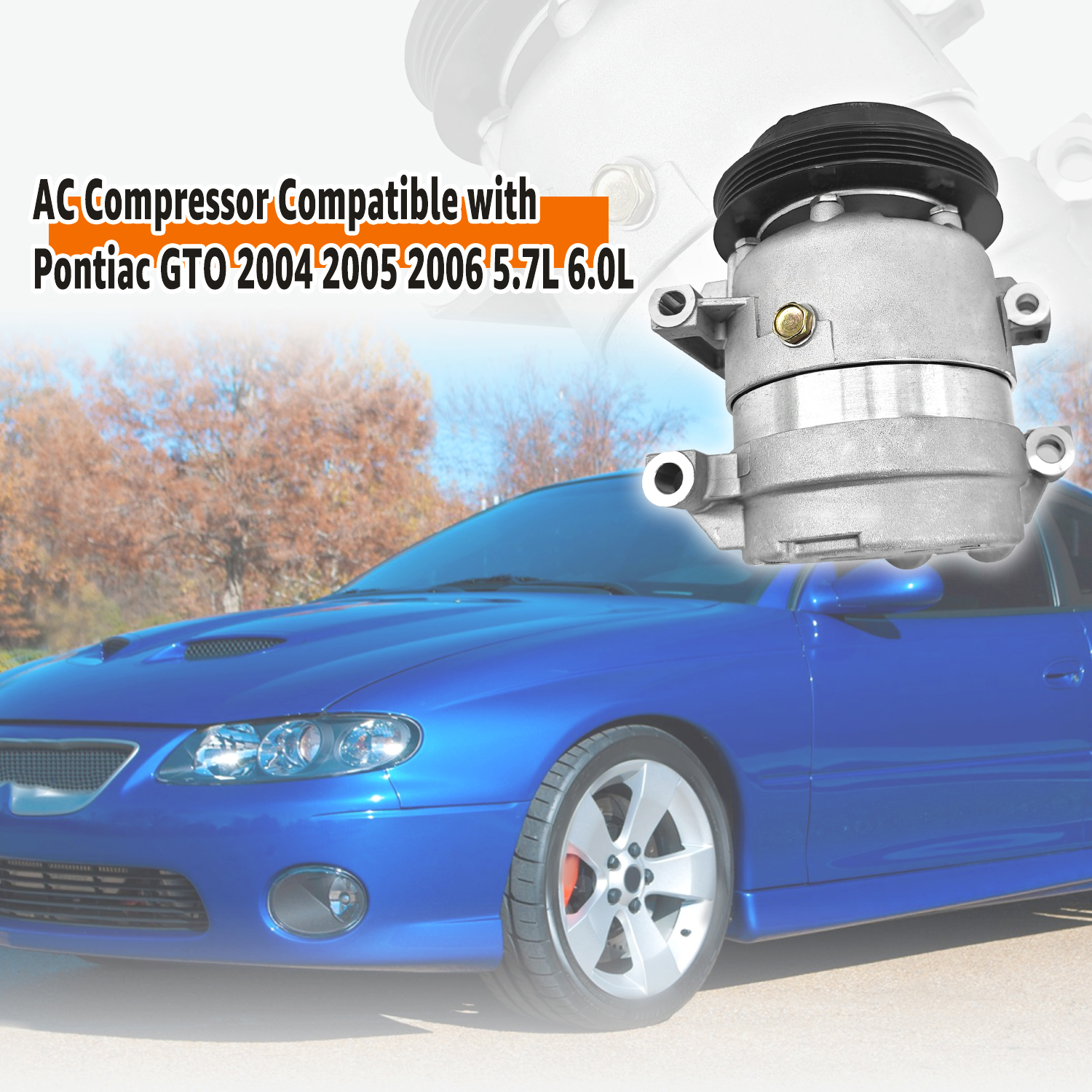 12V Air Conditioning Compressor For 2004-2006 Pontiac GTO 5.7L 6.0L A/C Compressor 