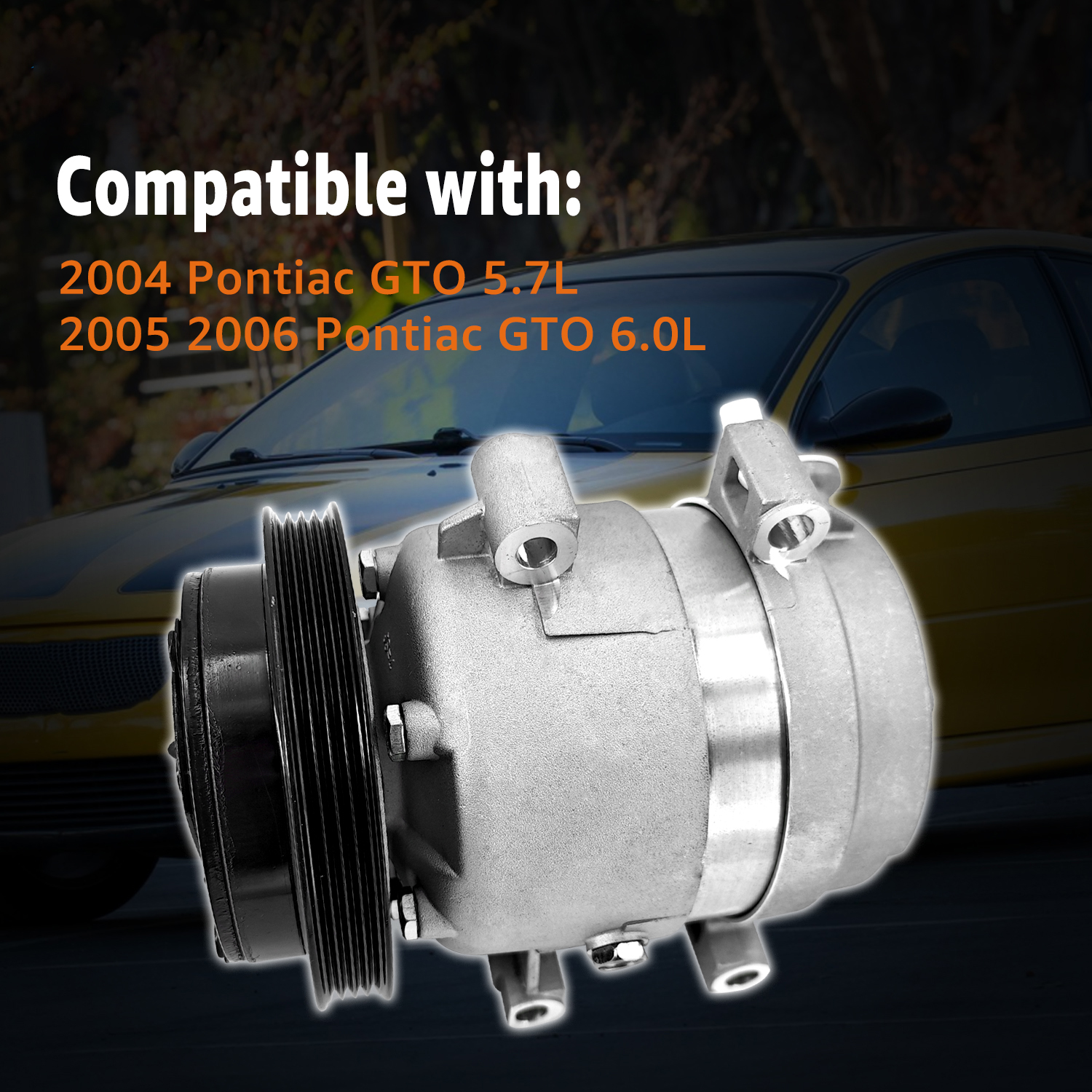 12V Air Conditioning Compressor For 2004-2006 Pontiac GTO 5.7L 6.0L A/C Compressor 