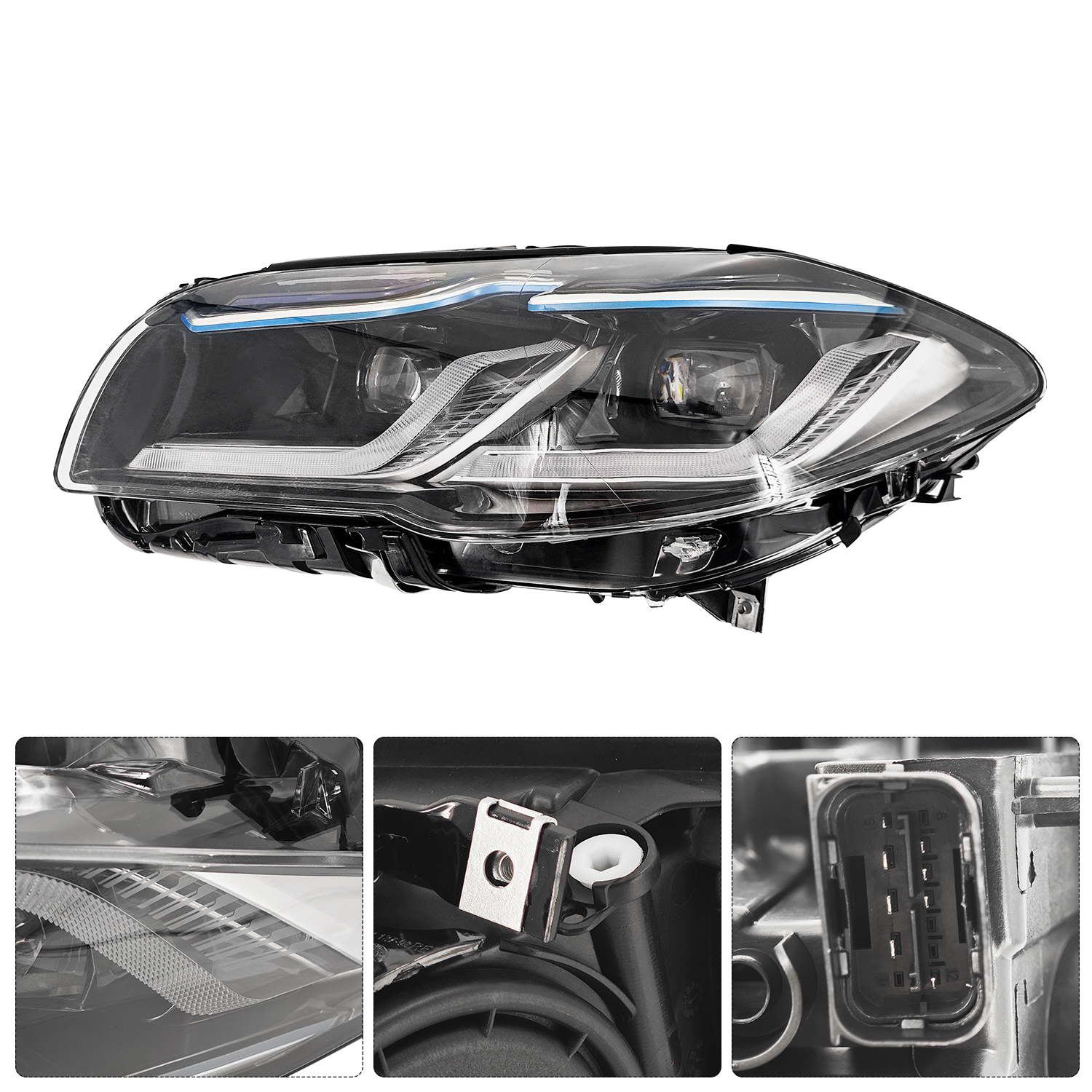 Xenon HID Headlamp Headlights Assembly For BMW 5 series F10 550i 535i 528i 2011-2013 I Driver + Passenger Side