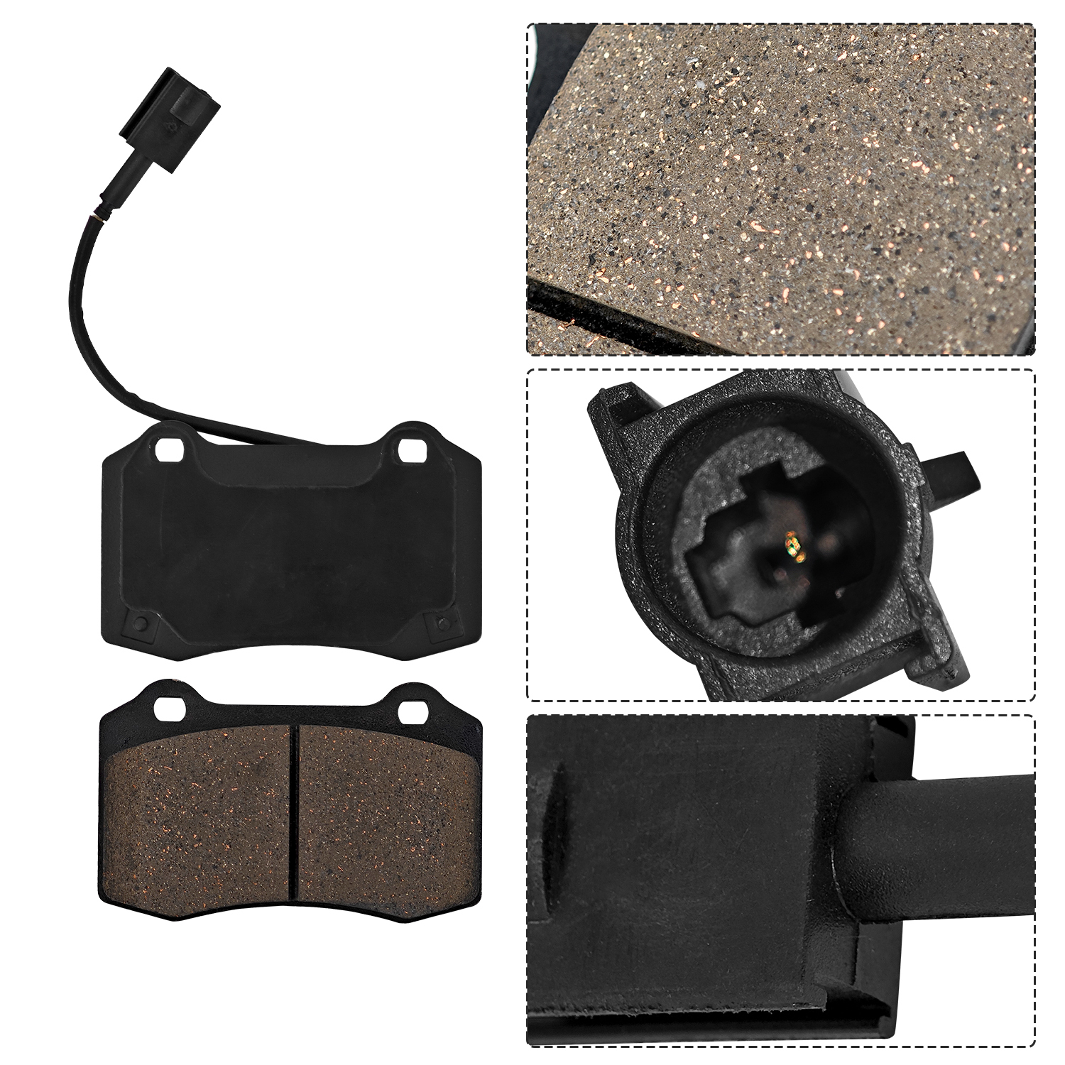 4 PCS Rear Brake Pads Set for Maserati Quattroporte S/Sport GT 2007-2022, for Maserati Ghibli S Q4 2014-2022, for Maserati GranTurismo S 2008-2018 (for 4 Piston Rear Calipers)