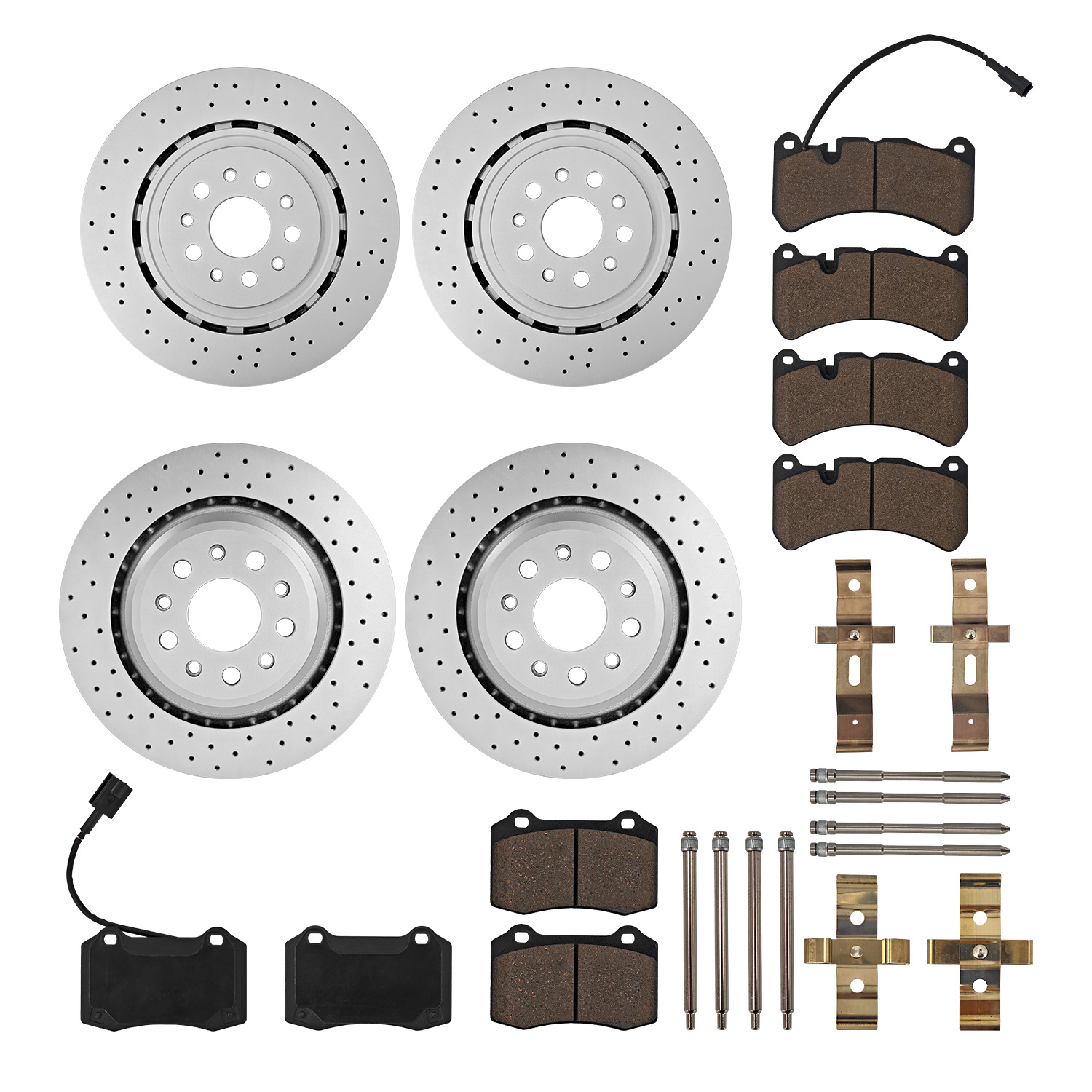 Brake Pads Rotors Kit Front & Rear Replacement for Mase-rati Ghibli Quattroporte 2014 - 2016