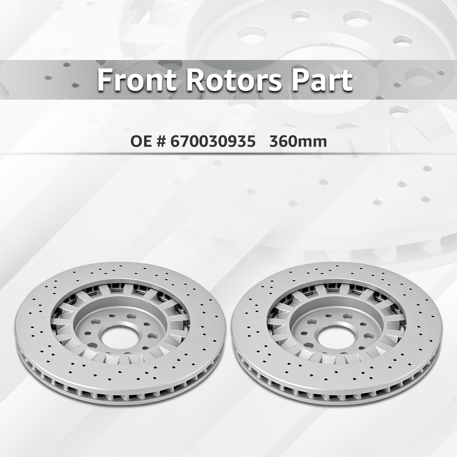 Brake Pads Rotors Kit Front & Rear Replacement for Mase-rati Ghibli Quattroporte 2014 - 2016
