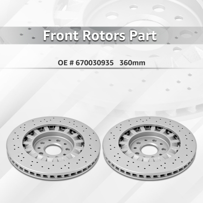 Brake Pads Rotors Kit Front & Rear Replacement for Mase-rati Ghibli Quattroporte 2014 - 2016