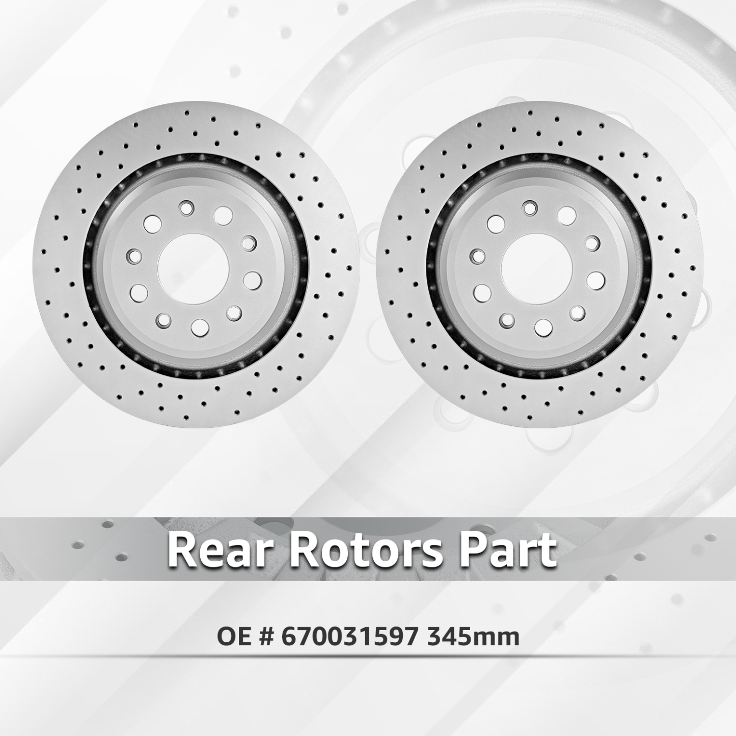 Brake Pads Rotors Kit Front & Rear Replacement for Mase-rati Ghibli Quattroporte 2014 - 2016