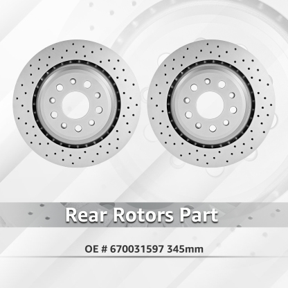 Brake Pads Rotors Kit Front & Rear Replacement for Mase-rati Ghibli Quattroporte 2014 - 2016