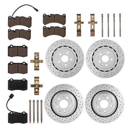 Brake Pads Rotors Kit Front & Rear Replacement for Mase-rati Ghibli Quattroporte 2014 - 2016
