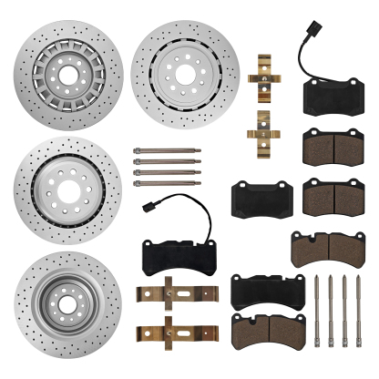 Brake Pads Rotors Kit Front & Rear Replacement for Mase-rati Ghibli Quattroporte 2014 - 2016