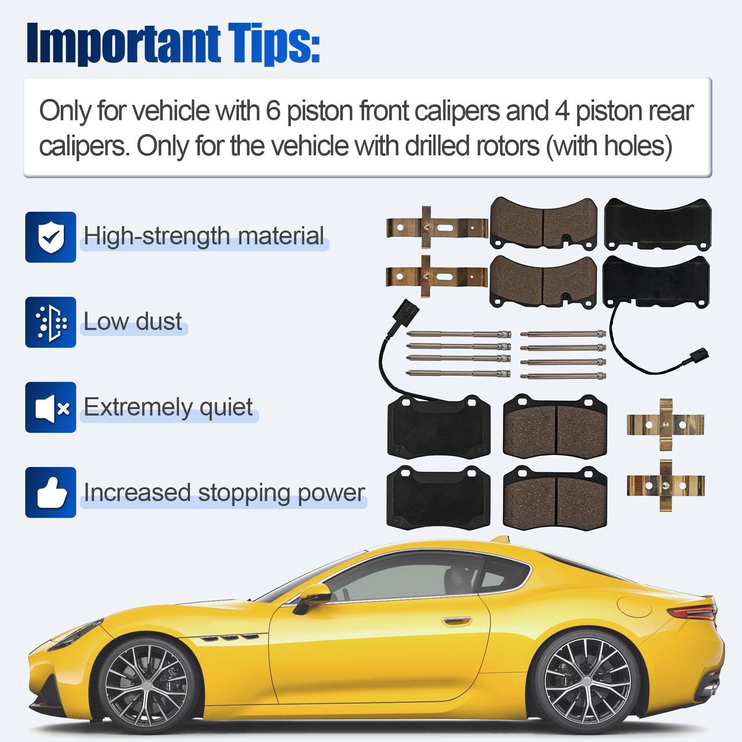 Front & Rear Brake Pads Set for Maserati Quattroporte S/Sport GT 2007-2022