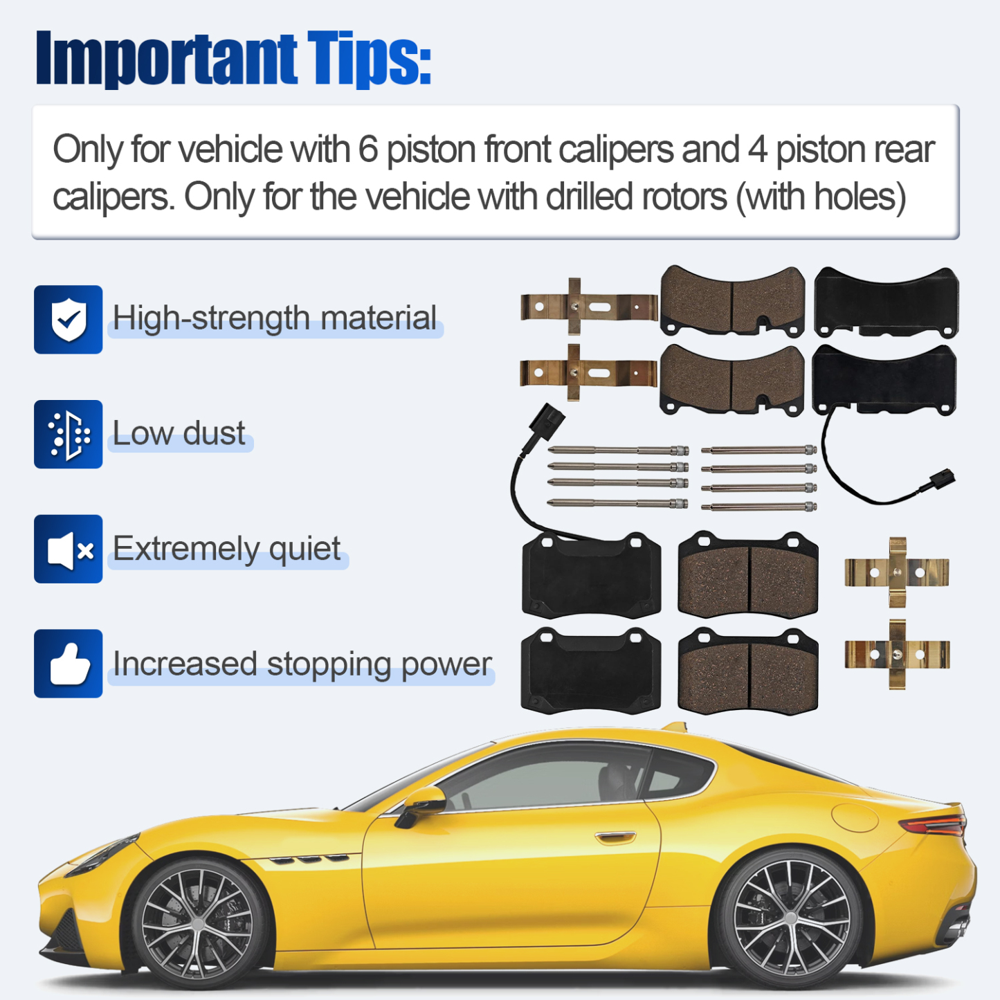 Front & Rear Brake Pads Set for Maserati Quattroporte S/Sport GT 2007-2022