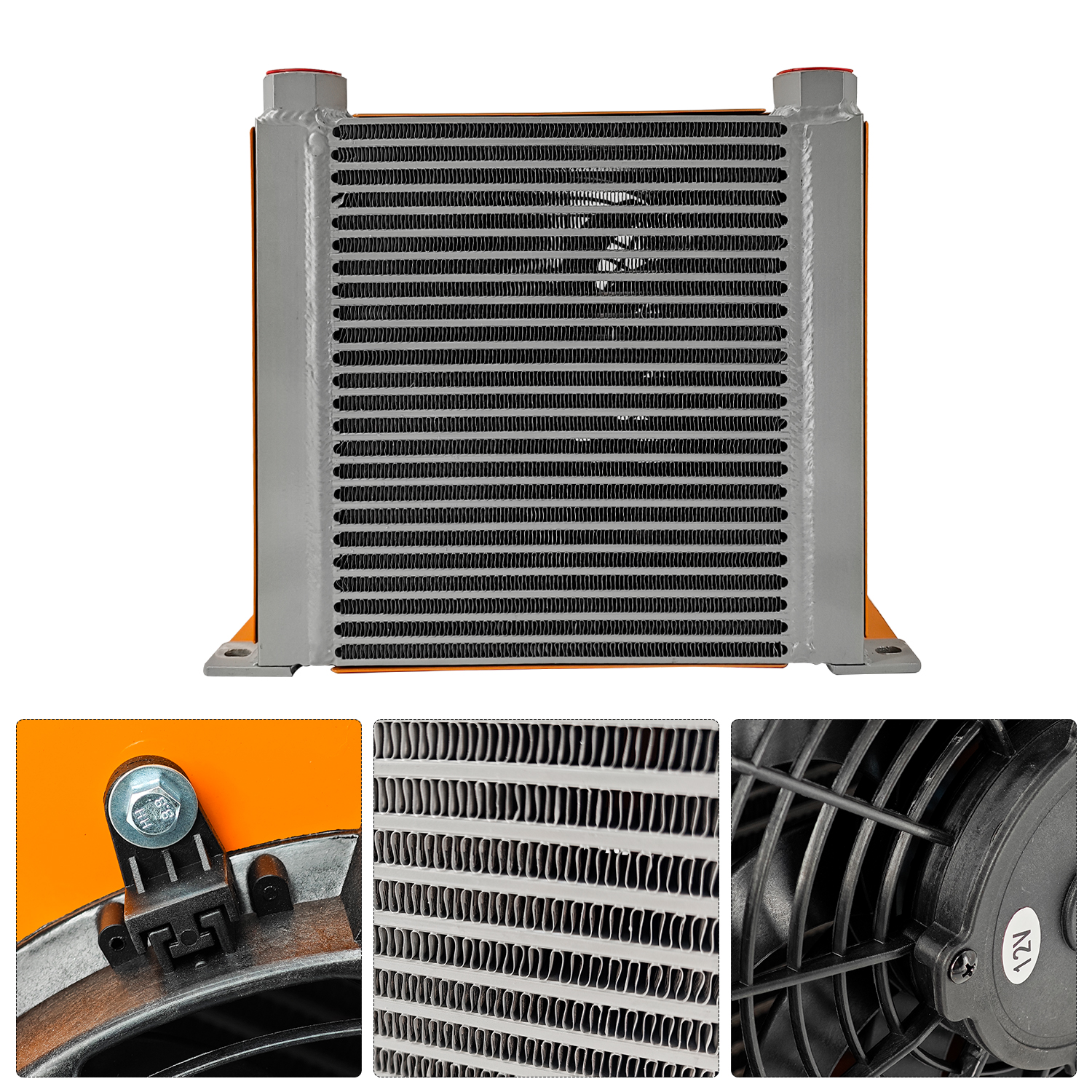 New DC12V AH1012T-CA Industrial Hydraulic Oil Cooler Flow Fan Radiator 100L/min