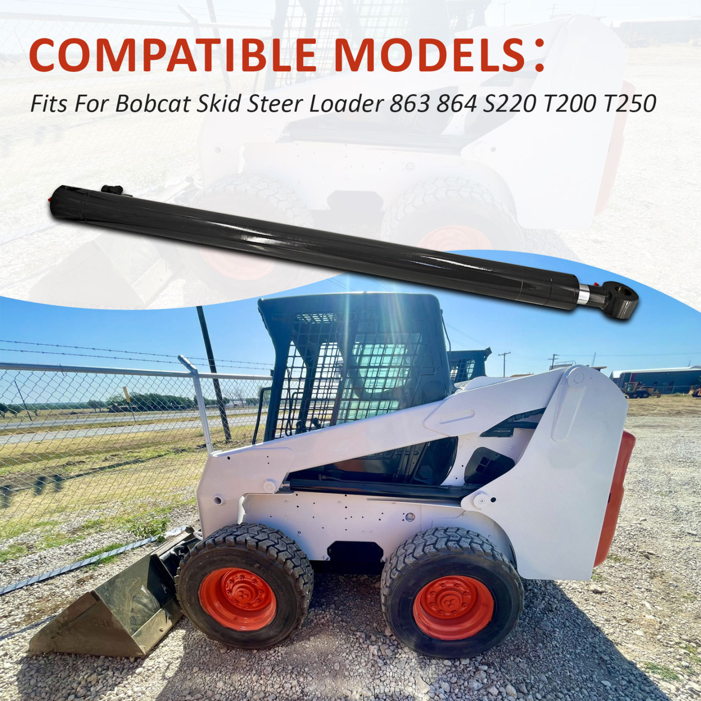 6597008 Heavy Duty Lift Cylinder Compatible with Bobcat Skid Steer Loader T250 863 864 S220 T200