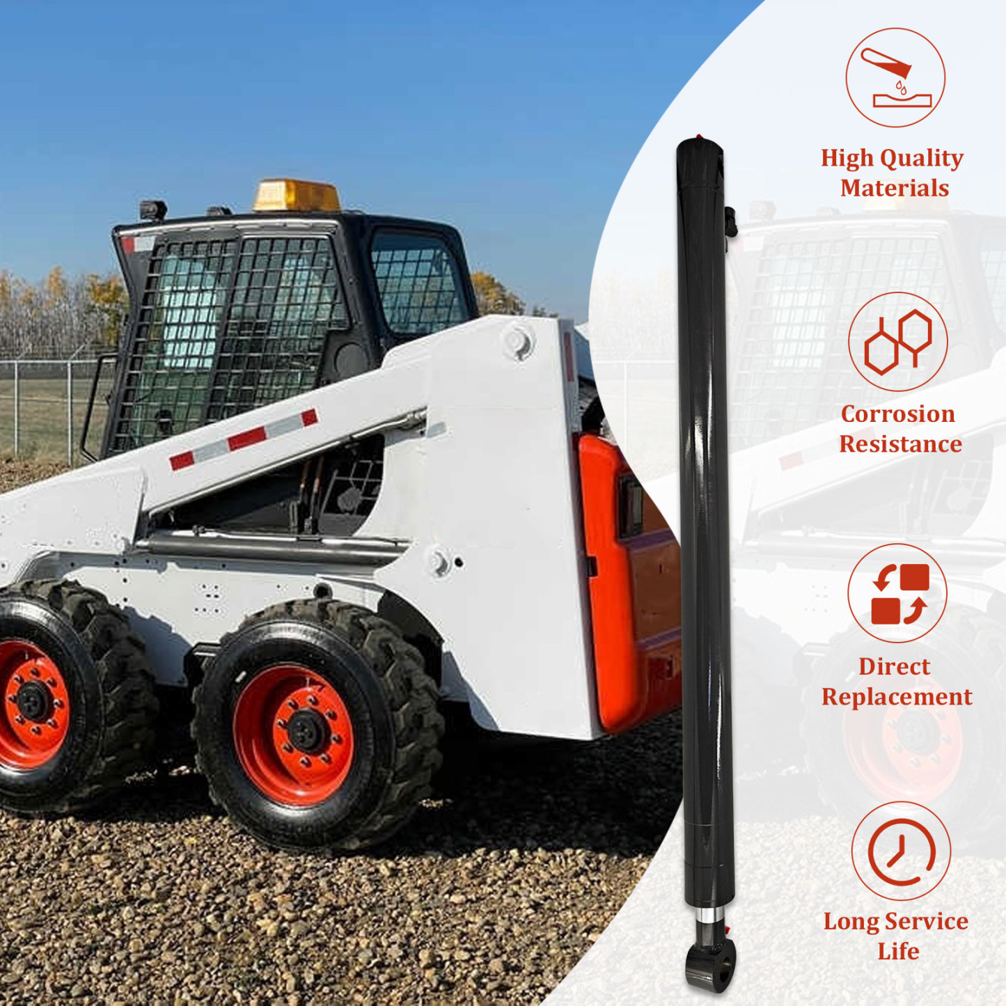 6597008 Heavy Duty Lift Cylinder Compatible with Bobcat Skid Steer Loader T250 863 864 S220 T200