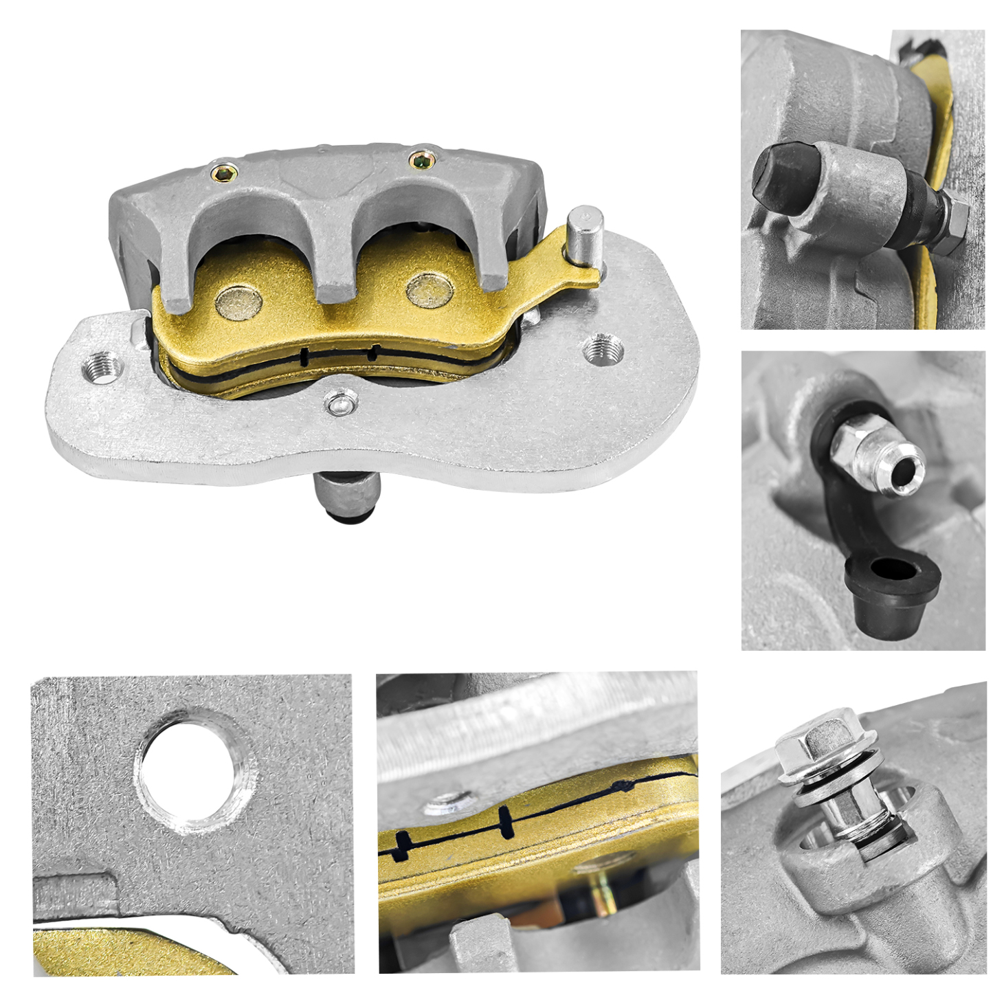 Rear Brake Calipers & Sintered Pads fit for Can Am 2017-2023 Defender Max/Pro/6x6 Maverick Trail/Sport Commander 1000R/700 Traxter 6x6/Max/Pro
