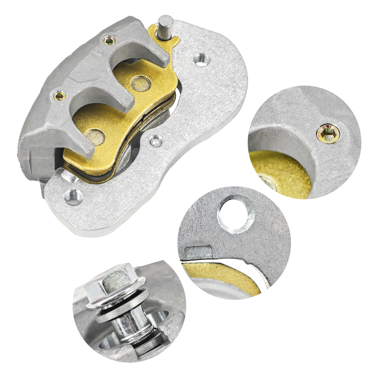 Rear Brake Calipers & Sintered Pads fit for Can Am 2017-2023 Defender Max/Pro/6x6 Maverick Trail/Sport Commander 1000R/700 Traxter 6x6/Max/Pro