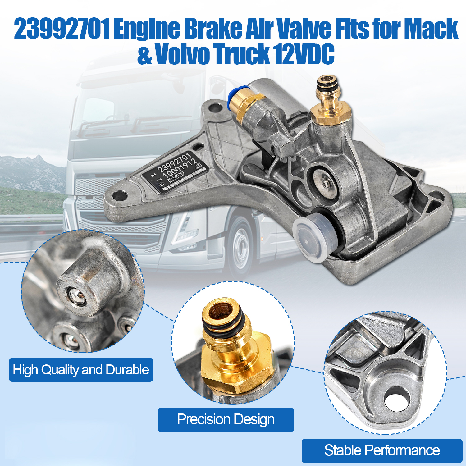 21369922 Engine Brake Air Valve 12VDC Fits for Mack Volvo D12 Trucks