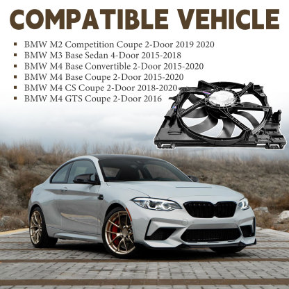 Cooling Fan Assembly for 2015-2020 BMW F80 F82 F83 M2 M3 M4 850W