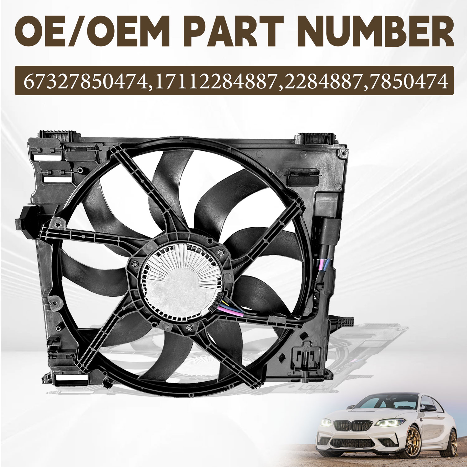 Cooling Fan Assembly for 2015-2020 BMW F80 F82 F83 M2 M3 M4 850W