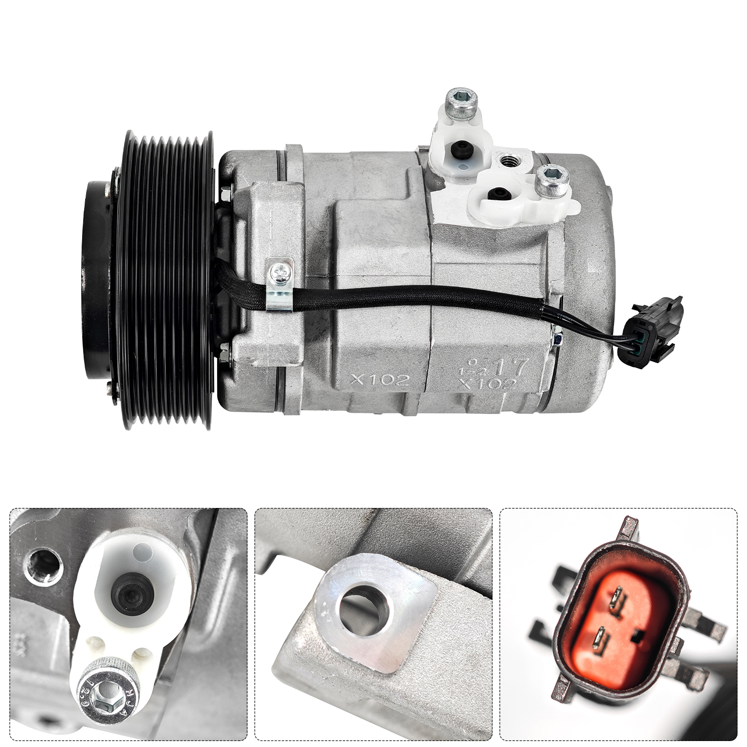 AC Compressor w/Clutch 8 Grooves Compatible with Dodge Ram 2500 3500 4500 5500 2010-2015 L6 6.7L Diesel 