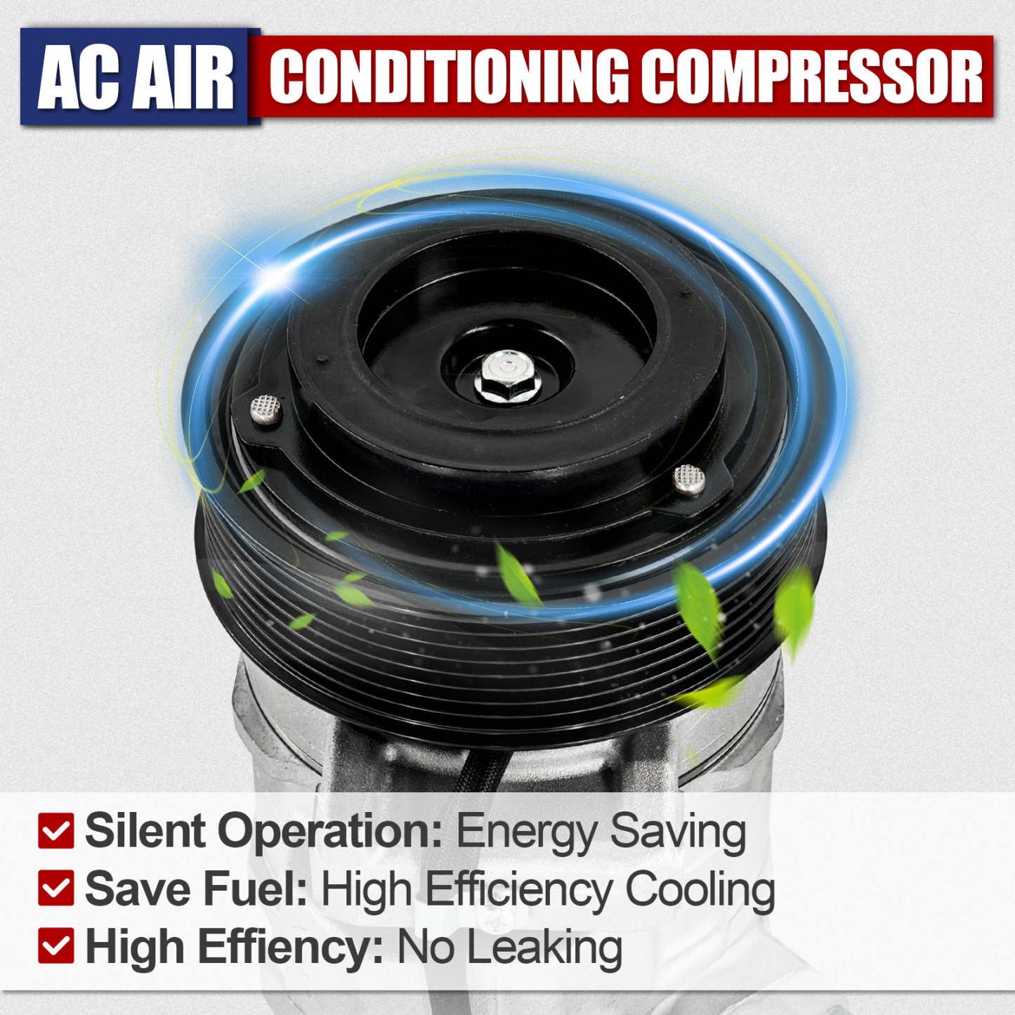 AC Compressor w/Clutch 8 Grooves Compatible with Dodge Ram 2500 3500 4500 5500 2010-2015 L6 6.7L Diesel 