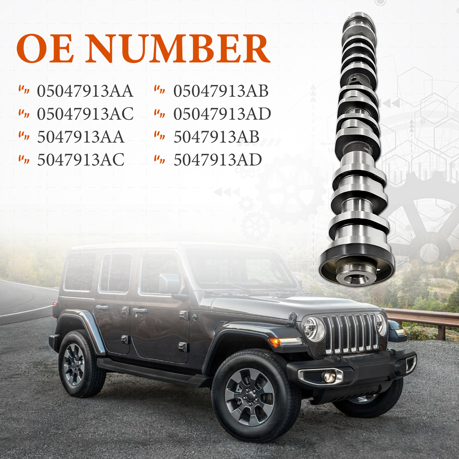 Right Side Intake Camshaft for Jeep Grand Cherokee/Dodge Durango/Chrysler Pacifica/Voyager/Ram ProMaster 1500/2500/3500 